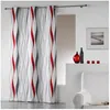 Image de Homemaison - Rideau À Oeillets Imprimé - 140 X 260 Cm - Ondulys - Rouge - Livraison Gratuite