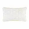Image de Coussin Déhoussable En Tissu Avec Motifs Rosaces Astre - Blanc Et Doré - 30 X 50 Cm - Livraison Gratuite