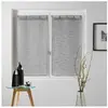 Image de Paire de voilage tissé - 60 x 90 cm - Mila - Gris anthracite