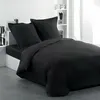 Image de Douceur D'Intérieur   Housse De Couette 240 X 220 Cm 100% Coton 57 Fils   Fermeture Boutons Pression   Coloris Noir   Confort Et Respirabilité