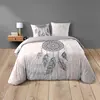Image de Parure de lit 3 pièces en coton Namaste - Gris et Rose - 240 x 220 cm