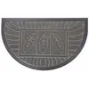 Image de Tapis d'entrée demi-lune - 45 x 75 cm - Feuilles - Gris