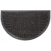 Image de Tapis d'entrée demi-lune - 45 x 75 cm - Feuilles - Noir