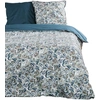 Image de Parure de lit double à imprimé floral en coton"Sunshine" - Bleu et Gris - 220 x 240 cm