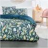 Image de Parure de lit - 240 x 220 cm - coton avec impression de fleurs