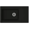 Image de STRADOUR Evier cuisine a encastrer 1 grand bac + 1 égouttoir Einna - Résine --- 86 x 50 cm - Noir