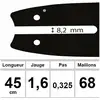 Image de Guide Ozaki Pro Steel Adaptable Pour Stihl Coupe 18' - 45cm. Empreinte H Pas: .325 .063 (1,6mm).