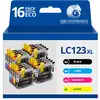 Image de 123CONSOMMABLES - LC123 - Pack 16 Cartouches Compatibles avec Brother LC123XL pour Imprimante DCP-J1 - Neuf