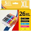 Image de 123CONSOMMABLES - 26XL - Pack 5 Cartouches d'encre compatibles avec Epson pour Epson Expression Prem - Neuf