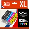 Image de Pack 5 cartouches compatibles CANON PGI-525/CLI-526 - Neuf