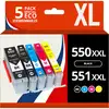 Image de 123CONSOMMABLES - PGI550/CLI551 XL - Cartouches encre compatible avec Canon 550 551 pour Pixma MX925 - Neuf
