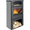 Image de Poêle à bois GODIN Grand Chinon 11kW - Noir / acier émaillé - 362115
