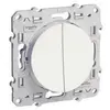 Image de Double Poussoir Odace Blanc Commutateur Double Poussoir Connexion Rapide - Schneider Electric