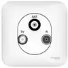 Image de Prise TV/FM/SAT Schneider Electric Ovalis ALB74329 3 sorties SAT/FM Encastrable Mat Blanc - Neuf