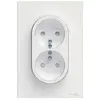 Image de Prise de courant double SCHNEIDER Odace S320559 - 16A - 230V - 2x 2P+T - blanc
