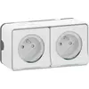 Image de Double prise SCHNEIDER MUR36027 2P+T horizontal étanche complet en saillie IP55 blanc Mureva Styl