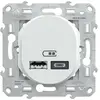 Image de Prise chargeur double usb A+C 12W à assembler Ovalis, SCHNEIDER ELECTRIC, blanc