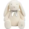 Image de Peluche Lapin Timmy avec Noeud Gris, Blanc Crème, 35 cm, Ultra Doux, Câlin, EN71, Lavable à la Main