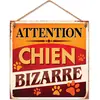 Image de Plaque métal Chien Bizarre, 20x20cm