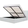 Image de Lit adulte 140 x 190 cm + boîte de rangement - Imitation blanche - Boxspring inclus - MARTIN