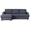 Image de Les Tendances - Paul Canape Dangle Gauche 4 Places - Tissu Gris Anthracite - Contemporain - L 215 X P 140 Cm