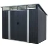 Image de Abri de jardin métallique 4,59 m² - 2 portes coulissantes - Gris anthracite