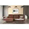 Image de Les Tendances - Paul Canape Dangle Gauche 4 Places - Tissu Marron Vintage - Contemporain - L 215 X P 140 Cm