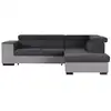 Image de Canapé D'Angle Droit Convertible + Coffre 5 Places - Tissu Gris - L 271 X P 220 X H 77 Cm - Armstrong - Fabriqué En Ukraine