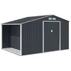 Image de Abri de jardin métallique 8,72 m² - Kit d'ancrage inclus - Gris anthracite