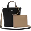 Image de LACOSTE sac à épaule Anna Vertical Shopping Bag Black Warm Sand noir beige