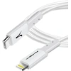 Image de Câble de charge rapide Akashi, USB-C vers Lightning (3A), 3 mètres, blanc