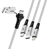 Image de Akashi, Câble de charge 5 en 1 USB et USB-C vers USB-C Micro USB Lightning, Gris