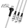 Image de Câble de Charge 5-en-1 USB et USB-C vers USB-C Micro USB Lightning Gris - Neuf