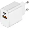 Image de Chargeur Secteur USB-C + USB 15W Charge Rapide Compact Blanc - Neuf