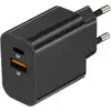 Image de Chargeur Secteur USB-C + USB 15W Charge Rapide Compact Noir - Neuf