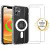 Image de EVETANE Coque iPhone 12/12 Pro Transparente Compatible Magsafe + 2 Vitres Protection Ecran - Neuf