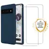 Image de EVETANE Coque Google Pixel 7 Silicone Liquide Bleue Marine + 2 Vitres en verre trempé Protection écran - Neuf