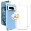 Image de EVETANE Coque Google Pixel 8 Pro Antichoc coins renforcés Silicone + 2 Vitres en verre trempé Protection écran - Neuf