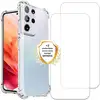 Image de EVETANE Coque Samsung Galaxy S21 Ultra 5G Antichoc coins renforces Silicone + 2 Vitres en verre trempe Protection ecran - Neuf
