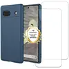 Image de EVETANE Coque Google Pixel 7A Silicone liquide Bleue Marine + 2 Vitres en Verre trempe Protection ecran Antichocs - Neuf