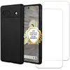 Image de EVETANE Coque Google Pixel 7A Silicone liquide Noire + 2 Vitres en Verre trempe Protection ecran Antichocs - Neuf