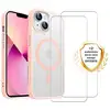 Image de EVETANE Coque iPhone 13 Transparente Compatible Magsafe Contour Rose + 2 Vitres Protection ecran - Neuf