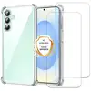 Image de EVETANE Coque Samsung Galaxy S24FE Antichoc Silicone bords renforcés + 2 Vitres en verre trempé Protection écran - Neuf