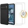 Image de EVETANE Coque Google Pixel 8 Pro Silicone liquide Noire + 2 Vitres en Verre trempé Protection écran Antichocs - Neuf