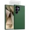 Image de EVETANE Coque Galaxy S24 Ultra Silicone liquide Vert Foret + 2 Vitres en Verre trempé Protection écran Antichocs - Neuf