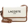 Image de LACOSTE sac à épaule bandoulière Heritage Canvas Flap Crossover Bag Natural Tan écru