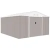 Image de Abri de jardin en métal, 12,99 m² - 340 x 382 x 210 cm - kit d'ancrage inclus - Taupe