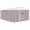 Image de Abri de jardin en métal, 15,16 m² - Kit d'ancrage inclus - Taupe