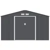 Image de Abri de jardin métallique 10,78 m² - Kit d'ancrage inclus - Gris anthracite