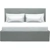 Image de MARTIN Lit adulte avec espace de rangement - Couchage 140 x 190 cm - Gris clair - Sommier à lattes - 201 x 146 x 99 cm